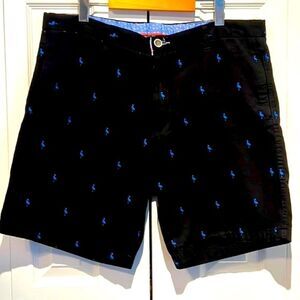 Men’s TailorByrd Collection Black‎ with Blue Flamingos Shorts Size 38 NWOT